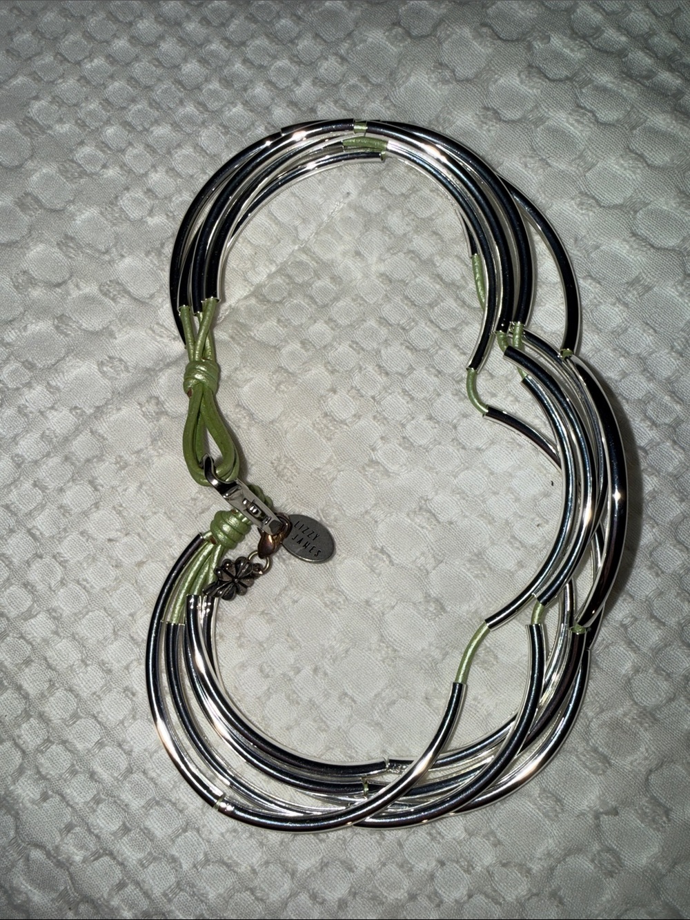 Lizzie James Silver and Light Green Women’s Bracelet